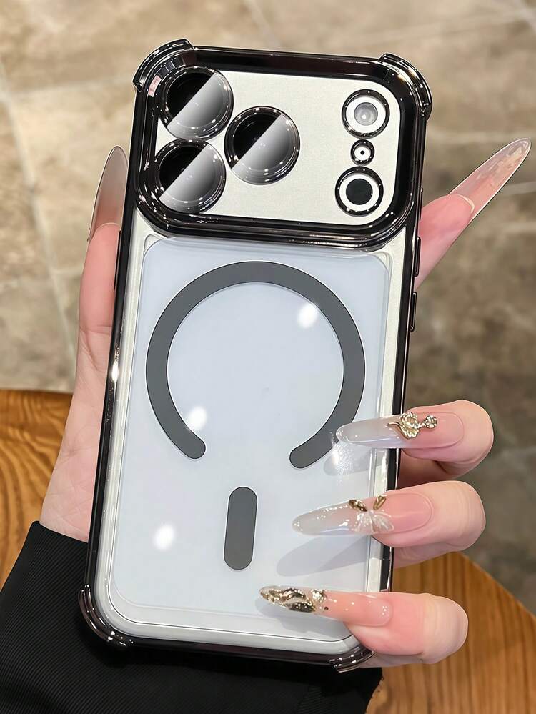 Luxury Shockproof Phone Case, Supports Magnetic Wireless Charging, Compatible With IPhone 17 Pro Max, 17 Pro, 17, 16, 15, 14, 13 Pro Max, Provides Full Protection Back Cover - Titanium Gray - View 4