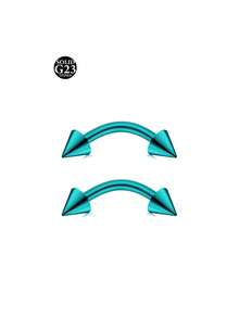 2Pcs Titanium Curved Barbells For Eyebrow Piercing, Tongue Bars 16G Lip Labret Tragus Helix Daith Cartilage Belly Piercing Jewellery 6mm/8mm/10mm/12mm