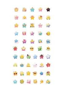 54PCS/110PCS Soft & Cute Star Stickers With Various Expressions. Features Decorative Details Like Floral Wreaths, Hats, And Glasses In Soft, Vibrant Colors. Perfect For Decorating Journals, Laptops, Phone Cases, Water Bottles, And Stationery. - Multicolor - View 13