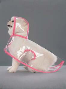 1pc Pet Raincoat, Waterproof And Windproof Pet Clothing For Dogs, Transparent Pet Dog Raincoat, Small Waterproof And Windproof Pet Clothing, Large Dog Raincoat - Pink - View 2