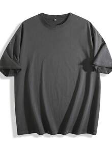 230g Thickened Gradient Black Washed Distressed Oversized Pure Cotton Short-Sleeve T-Shirt, Unisex, Street Style, Hip Hop, Punk, Harajuku Style DG013 - màu đen - Xem 1