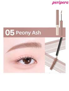 Peripera K-Beauty SPEEDY SKINNY BROWCARA，眉毛定型膏，超细刷头，轻松打造精致眉妆，防水染眉胶，持久不晕染，眉毛定型液，眉毛填充，丰盈眉毛定型膏，配备眉刀刷，强力定型染眉胶，韩式彩妆 - #05 Peony Ash - 查看 3