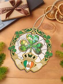 彩色亚克力三叶草装饰品，爱尔兰圣帕特里克节礼物，悬挂式阳光捕捉器，圣帕特里克节用品，爱尔兰三叶草家居装饰，节日派对礼品，派对用品 - 彩色 - 查看 2