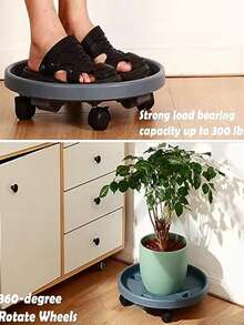 1pc Flower Pot Tray With Swivel Casters, Holds 30-40 Lbs (15-20 Kg), Suitable For Placing Indoor Plants In Living Room Or Balcony. Movable Large Flower Pot, Leak-Proof. Great Gift For Parents And Friends On Valentine's Day Or Thanksgiving. - Multicolor - View 8