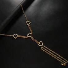 Cadena para la cintura accesorio lencero sexy, cadena de tanga con forma de corazón, estilo sexy de discoteca, tanga decorado con rhinestones, cadena corporal, para mujeres - Multicolor - Ver 3