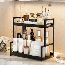 1 pièce Étagère de rangement multifonction pour épices de cuisine, cosmétiques et articles ménagers, organisateur de comptoir pour la cuisine et la salle de bain - Multicolore - Voir 4