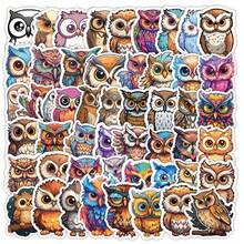50 piezas de pegatinas de búho - Adecuadas para decorar teléfonos, álbumes de recortes, planificadores, botellas de agua, portátiles, coches, equipaje y talla grande. También son excelentes para tarjetas hechas a mano, portátiles y varios otros escenarios. Una opción decorativa ideal para la temporada de invierno y vacaciones. - Multicolor - Ver 1
