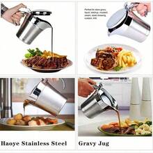 Elegant Double-Layer Insulated Stainless Steel Meat Juice Boat With Flip Cover Design - Perfect For Pouring Juice And Cream, Dishwasher Washable- Stainless Steel Sauce Pot With Hinged Lid, 304 Stainless Steel Steak Sauce Pot