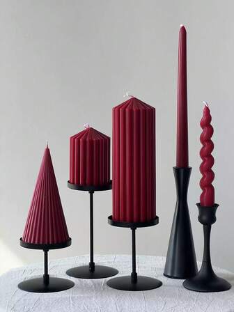 Velas aromáticas decorativas para el Día de San Valentín y el Ramadán, hechas de velas de soja con fragancia, velas cilíndricas largas, velas decorativas para el Día de San Valentín, múltiples juegos de velas de color rojo vino, decoración central de velas para fiestas, velas delgadas navideñas adecuadas para regalar a mujeres, amigos cercanos y regalos de invierno