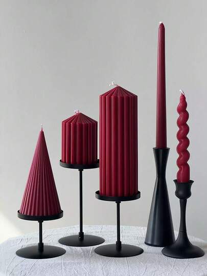 Valentine's Day And Ramadan Decorative Aromatherapy Candles, Made Of Soy Candles With Fragrance, Cylindrical Long Candles, Valentine's Day Home Decoration Candles, Multiple Wine Red Candle Sets, Party Candle Center Decoration, Christmas Slim Candles Suitable For Giving Gifts To Women, Close Friends, And Winter Gifts
