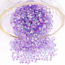 2MM-6MM, 5 Sizes, Assorted Transparent AB Color Resin Round Flat Bottom Crystal Rhinestone Jewelry DIY Beads, Suitable For Phone Cases, Nail Stickers, Clothes, Bags, Shoes, Crafts, Sparkling Nail Art Decorations