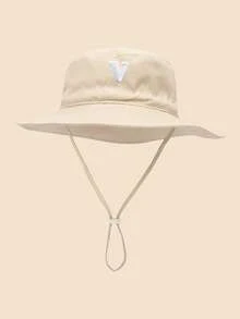 1 chiếc mũ tai bèo dễ thương cho bé - Mũ vành rộng chống nắng với các chữ cái thêu từ A-Z, dây đeo cằm có thể điều chỉnh, thích hợp cho bãi biển và các hoạt động ngoài trời hàng ngày. - Màu be - Chữ vá - Xem 60