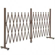 Outsunny Extendable Scissor Gate, Garden Barrier, 52-405 Cm, Aluminum, Brown, H 103.5 Cm - Dark Brown - View 7