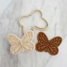 1个7*6厘米蝴蝶饼干模具卡通烘焙DIY翻糖模具3D压制糖霜饼干模具 - 白色 - 查看 6