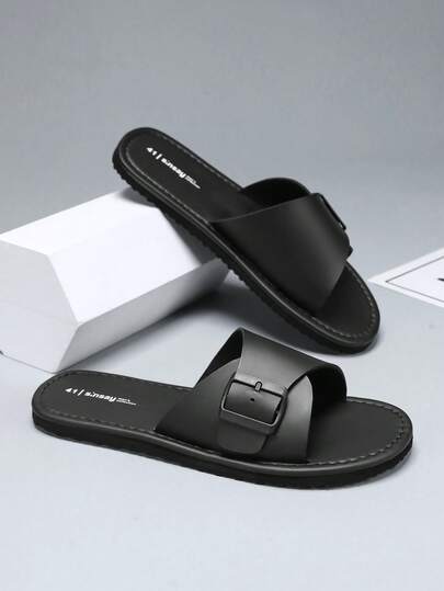  HISQIM Men's Sandals, Fashionable And Comfortable Indoor/Outdoor Footwear, Classic Buckle Design, Suitable For Casual And Formal Occasions, Durable And Wear-Resistant, Refreshing