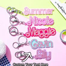 Customized Multi-Color Acrylic Letter Keychain, Best Gift For Family & Friends, Holiday/Birthday Surprise, Colorful, Cute, Adorable, Funny, Kawaii, Y2K, Stylish, Unisex, Casual, Custom, Customized, Ideal Gifts For Her, Her, Family, Friends, School Supplies, Back To School, For Teacher Gifts, For Dorm Rooms, For Teacher, For Teenagers, Junior High School Students, Middle School Students, High School Senior High School Students, College Students, University Students, Freshman, Sophomore, Underclassmen, Delicate Romance, Utilitarian Chic - Multicolor - View 6