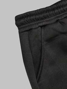 Two-Piece Men's Christian Faith Sweatshirt Set, Men's Fleece Hoodie With Matching Sweatpants, Suitable For Church Events And Casual Wear, Long-Sleeved Pullover, Autumn And Spring Season Hoodie With Drawstring And Kangaroo Pocket, Jesus-Themed Print, Men's Christian Clothing - 黑色+黑色 - 查看 7