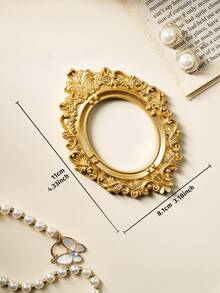 1 Khung ảnh nhựa cổ điển họa tiết hoa 3D màu vàng, phụ kiện trang trí cho nhiếp ảnh, trang trí nhà thu nhỏ, không khí ngày lễ - Vàng - Xem 16