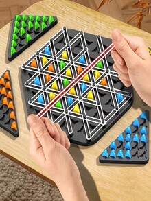 133pcs Triangular Chess Board Game - Multi-Player Mind Challenge - Family Gathering & Social Event Activity - Interactive Thinking Exercise - Enhance Analytical Ability - Free Shipping - Birthday Decor, Christmas Gift, Valentine's Day, Ramadan, Interactive Game, Thanksgiving Product - Claim My Daily Gift, Compact Design, High-Quality Components - Multicolor - View 5