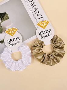 7pcs Satin Elastic Damage-Free Diamond Card Hair Scrunchies, Party Gift, Wedding Gift, Bridesmaid Gift, Women Hair Ties ,Scrunchy