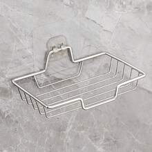 Stainless Steel Soap Dish, With Adhesive, No Drilling Required, Wall-Mounted Storage Rack, Bathroom Organizer - Waterproof, Rust-Proof, With Drainage Holes