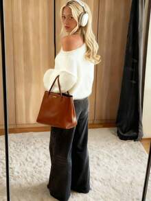 Pull tricoté sexy épaules dénudées, confortable et élégant, convient pour les rendez-vous, les sorties décontractées et les voyages en automne/hiver.