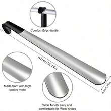 1pcs Ergonomic Home Shoe Horn: Long-Lasting, -To-Use Tool For Effortless Squat-Free Shoe Wearing – Great For Daily Morning Routines, Seniors & Limited-Mobility Users - Bạc - Xem 2