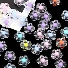 Un set de 100 piezas de cuentas acrílicas para hacer joyas DIY - Cuentas transparentes de varios colores adecuadas para pulseras, aretes, collares y manualidades - Multicolor - Ver 1