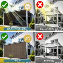 Shade Cloth Outdoor Sun Shade With Grommets, Premium Sunshade Fabric Fence - Durable, Tear-Resistant, Easy To Install For Balcony, Courtyard, And Swimming Pool - Provides Excellent Sunblock, Shade, And Privacy With Taped Edge And Grommets ﻿