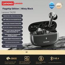 Lenovo TA210 Wireless Bluetooth Earphones - Long Battery Life, In-Ear Sports, ENC, Four-Microphone Intelligent Call Noise Cancellation, White/Moon Rock White, Black - Gift Design - Black - View 2
