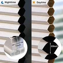 Cordl Cellular Shades No Tools No Drill Blackout Honeycomb Shades Pleated Blinds For Windows 30 1/2" W X 64" H Soft Cream - 3012Wx64H - View 4