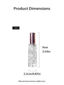 4个/6个便携式DIY化妆品收纳瓶，10毫升优雅可重复灌装透明旅行香水瓶 - 艺术瓶盖，非常适合存放爽肤水，随时随地享受美容护理，完美的旅行配件 - 彩色 - 查看 2