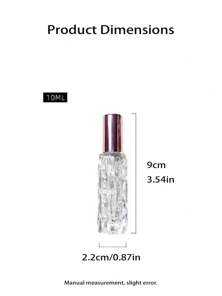 4pcs/6pcs Portable DIY Cosmetic Storage Bottles, 10ml Elegant Refillable Transparent Travel Perfume Bottles - Artistic Bottle Caps, Ideal For Toner Storage, Enjoy Beauty Care Anytime Anywhere, Perfect Travel Accessory - Multicolor - View 2