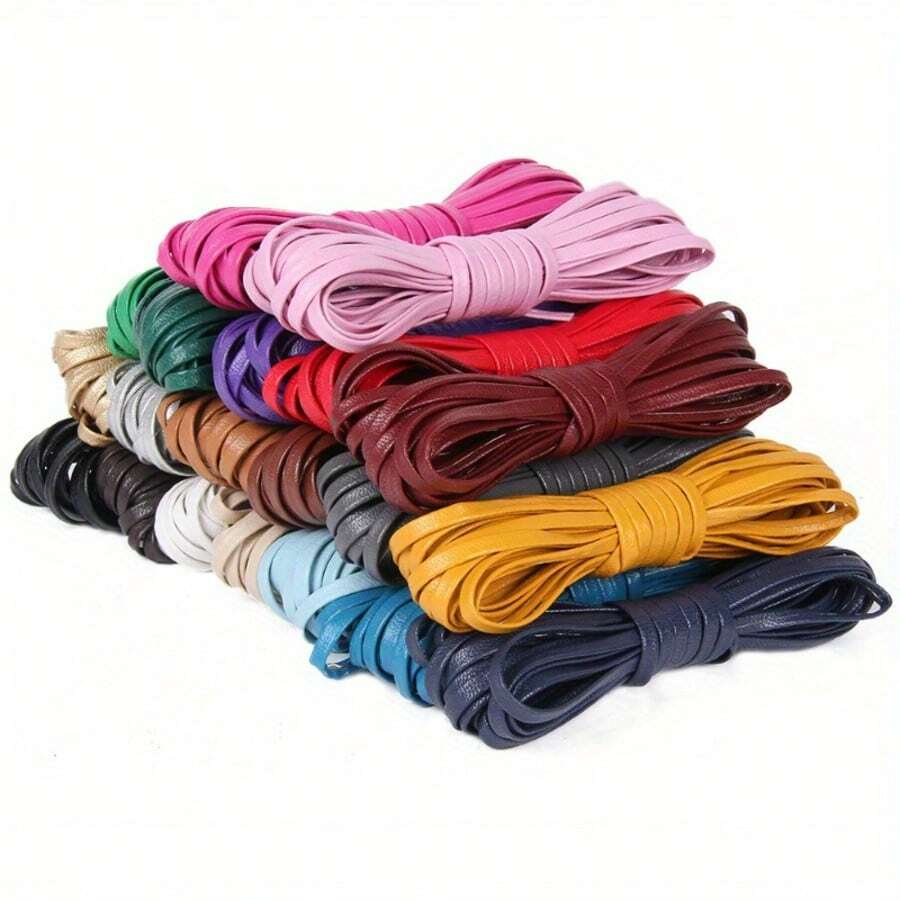 5米/包 4毫米仿皮绳项链绳手柄包边带缝纫配件，DIY压制皮革绳PU软表带项链线绳捆扎绳家居配件 - 仿皮繩 - 查看 1