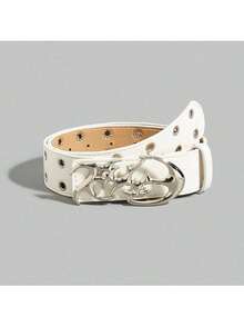 1条复古美式Y2K风格PU皮男士腰带，适合搭配西装，日常夏季、秋季、万圣节秋冬配饰，适合青少年、青年、男士，休闲、户外、运动、度假、毕业礼物、生日礼物、日常穿着