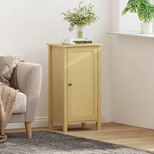 Mesa de noche de granja, Mesa de comedor de 16 pulgadas con cajón para el dormitorio, Mesa de extremo de madera moderna Boho, Mesa de acento de almacenamiento con piernas resistentes para la sala de estar, Habitación - Marrón - Ver 4