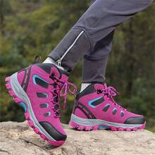 Women's Outdoor Sports Shoes, Fashionable Ladies Hiking Shoes, Durable, Comfortable, Non-Slip, Breathable High-Quality Outdoor Women's Sports Shoes, Round Toe Lace-Up, Lightweight, Wear-Resistant, Anti-Collision, Hiking Travel Shoes For Women