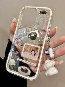 Ốp điện thoại tự làm dễ thương, thời trang, chống sốc, trong suốt, hình người tuyết và cây, tương thích với iPhone 17 Air 16 Pro Max 15 14 13 12 11 Pro Max, miếng dán điện thoại tự làm, quà tặng mùa xuân tùy chỉnh. - Hình dán mèo con - Xem 3