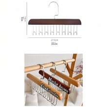 2pcs Multi-Function Wooden Clothes Hanger, 8-Hook Rack For Hanging Clothes, Underwear, Vests, Wooden Storage Rack, Tie Hook, Suitable For Clothing Store