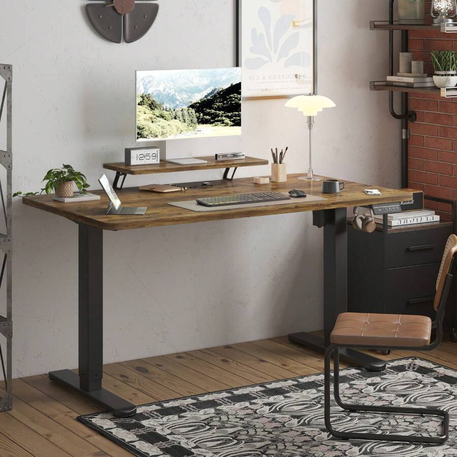 Gunji 120/140/160cm Height Adjustable Desk, Stable Desk Height Adjustable Electric With Memory Hand Control, Ergonomic Sit-Stand Table Computer Desk - 查看 1