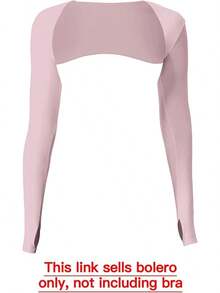 Women Crop Top Long Sleeve Bolero Open Front Workout Cropped Shirts Sports Shrug - 淺灰紫 - 查看 2
