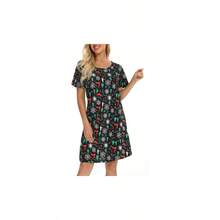 Playera de Dormir de algodn para Mujer, Manga Corta, Estampado - 2XL + Navidad - Ver 4
