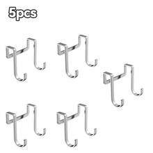 5/3/1 pièce - Crochets sans trace argentés et dorés, un incontournable pour les dortoirs d'étudiants, crochets portables sans colle pour les armoires de la maison, crochets en forme de S en acier inoxydable pour accrocher les vêtements derrière les portes de salle de bain du dortoir. - Argent - Voir 12