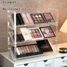 1件/3件装亚克力化妆品收纳架，带口红、指甲油、粉底和散粉收纳架 - 适用于梳妆台、卧室、浴室的紧凑型展示架 - 开放式化妆品收纳架（无需组装） - 無色 - 查看 6