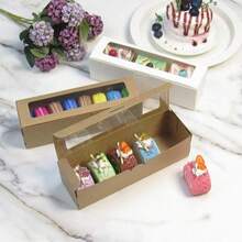 5-Piece Cookie Dessert Boxes, Macaron Cake Bakery Boxes With Clear Windows, Wedding & Birthday Party Favors, Christmas Gift Packaging