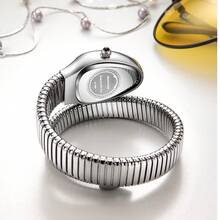 Nuevo reloj de cuarzo de moda casual con forma de serpiente y diamantes para damas, reloj de uso diario y regalo, reloj de serpiente - Multicolor - Ver 5