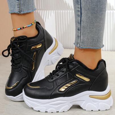 Women's Lace-Up Athletic Sneakers, Classic Walking Shoes, Casual Lightweight Comfortable Running Outdoor Shoes