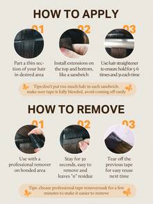 DOORES 50g 20pcs Tape In Hair Extensions 100% Real Human Remy Hair, Heat Friendly & Colorable Seamless Tape Adhesive Straight Skin Weft Tapeins For Thin Hair Woman Add Volume & Length, Easy To Apply Hair Transformation, Holds Up Well For Cosplay, Daily Use, Graduation, Anniversary, Holiday Hairstyles - S9/60 - View 11