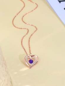 Popular Women's Minimalist Accessories ILOVEYOU Letter Necklace, Heart Pendant Jewelry - Multicolor - View 6