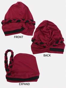 1件装女士新款腰果花印花双层头巾帽，头巾帽，适合日常佩戴 - 多色 - 查看 11